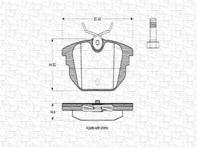 MAGNETI MARELLI 363702160384 -  Комплект тормозных колодок, дисковый тормоз
